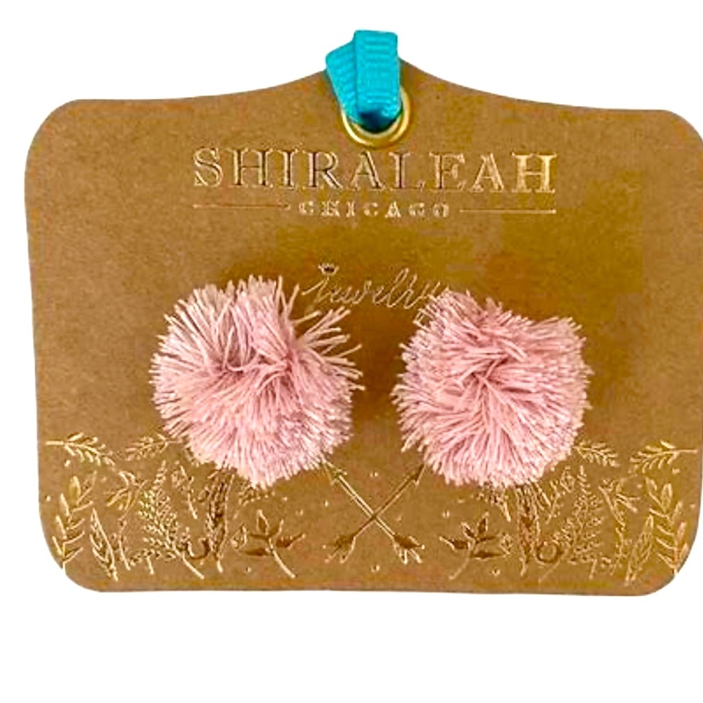 Shiraleah blush pink pom pom earrings NWT